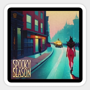 Halloween Spooky Season Crimson Streets Pulp Cover Sticker